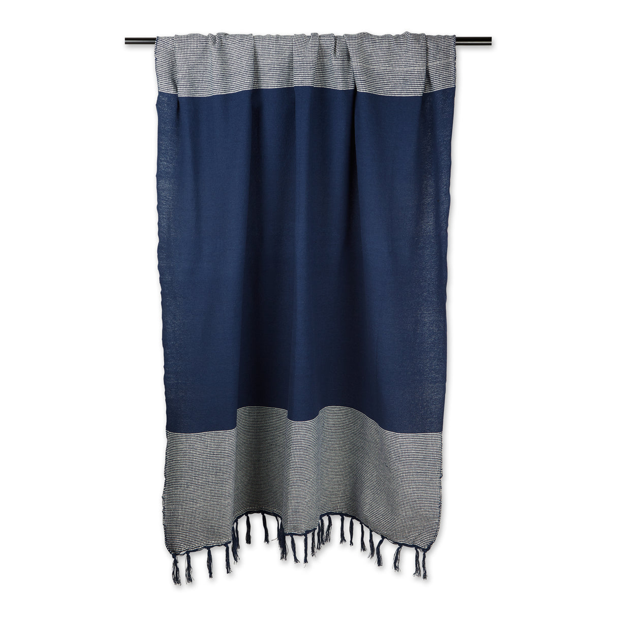 DII Urban Cityscape Border 50x60-Inch Throw Blanket, Navy