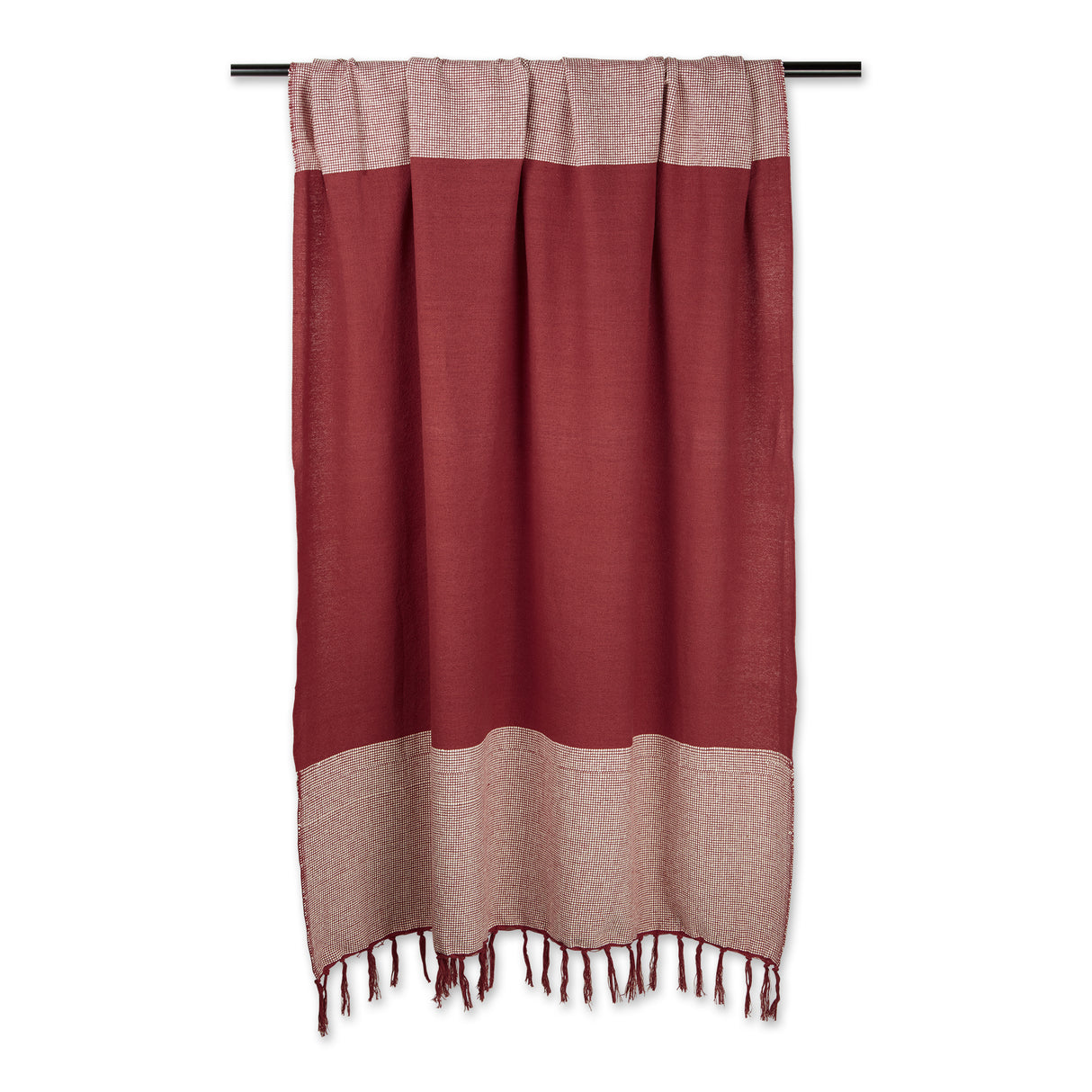 DII Urban Cityscape Border 50x60-Inch Throw Blanket, Barn Red