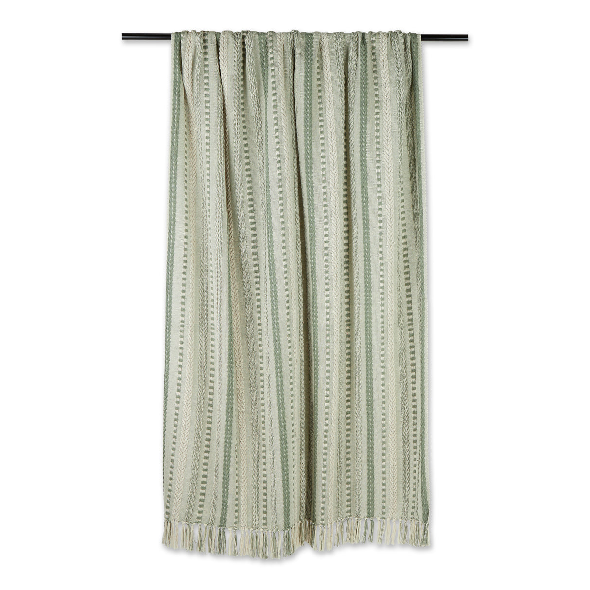 DII Braided Stripe Cotton 50x60-inch Throw Blanket, Stonewash Blue