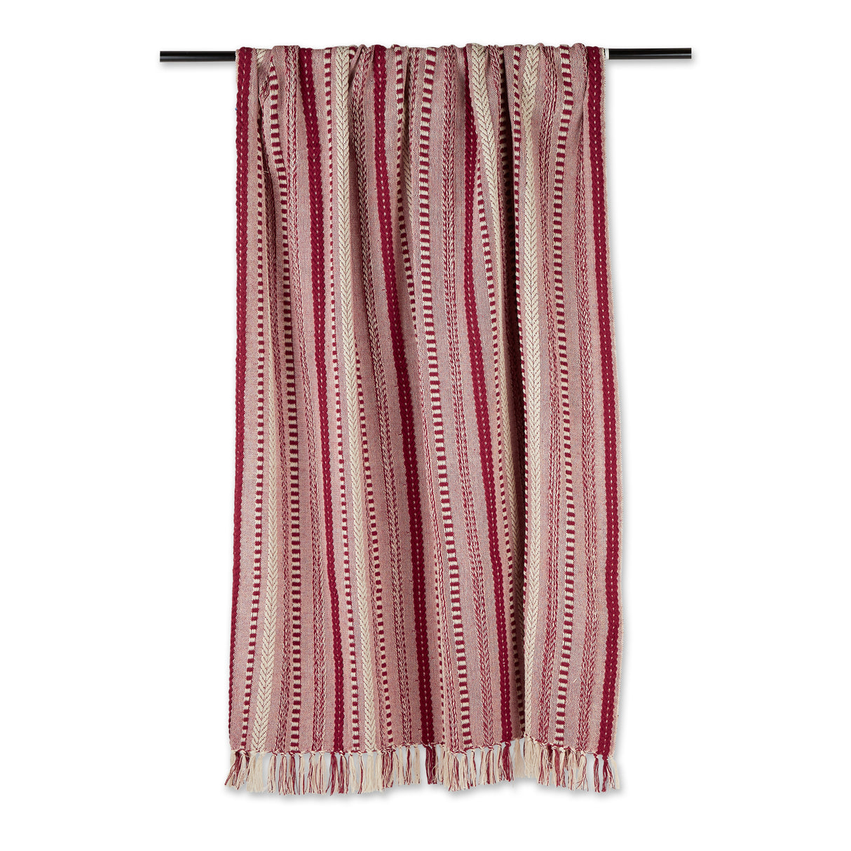 DII Braided Stripe Cotton 50x60-inch Throw Blanket, Artichoke Green