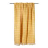 DII Cotton Checked Plaid Throw Blanket, 50x60-inch, Honey Gold