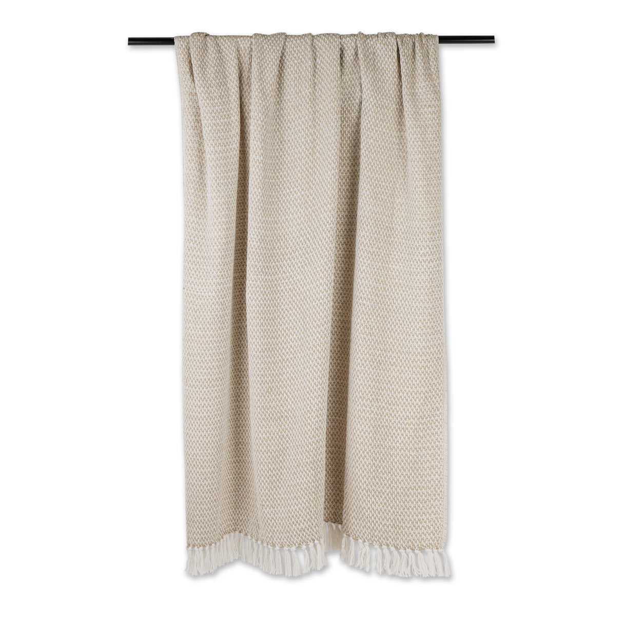 DII Cotton Woven Throw Blanket, 50x60-inch, Stone