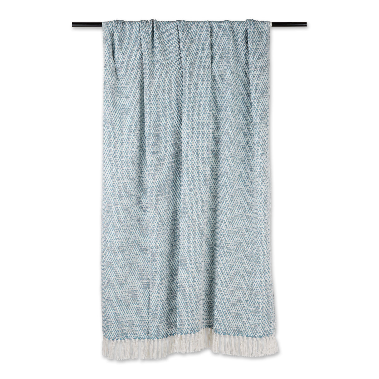 DII Cotton Woven Throw Blanket, 50x60-inch, Storm Blue