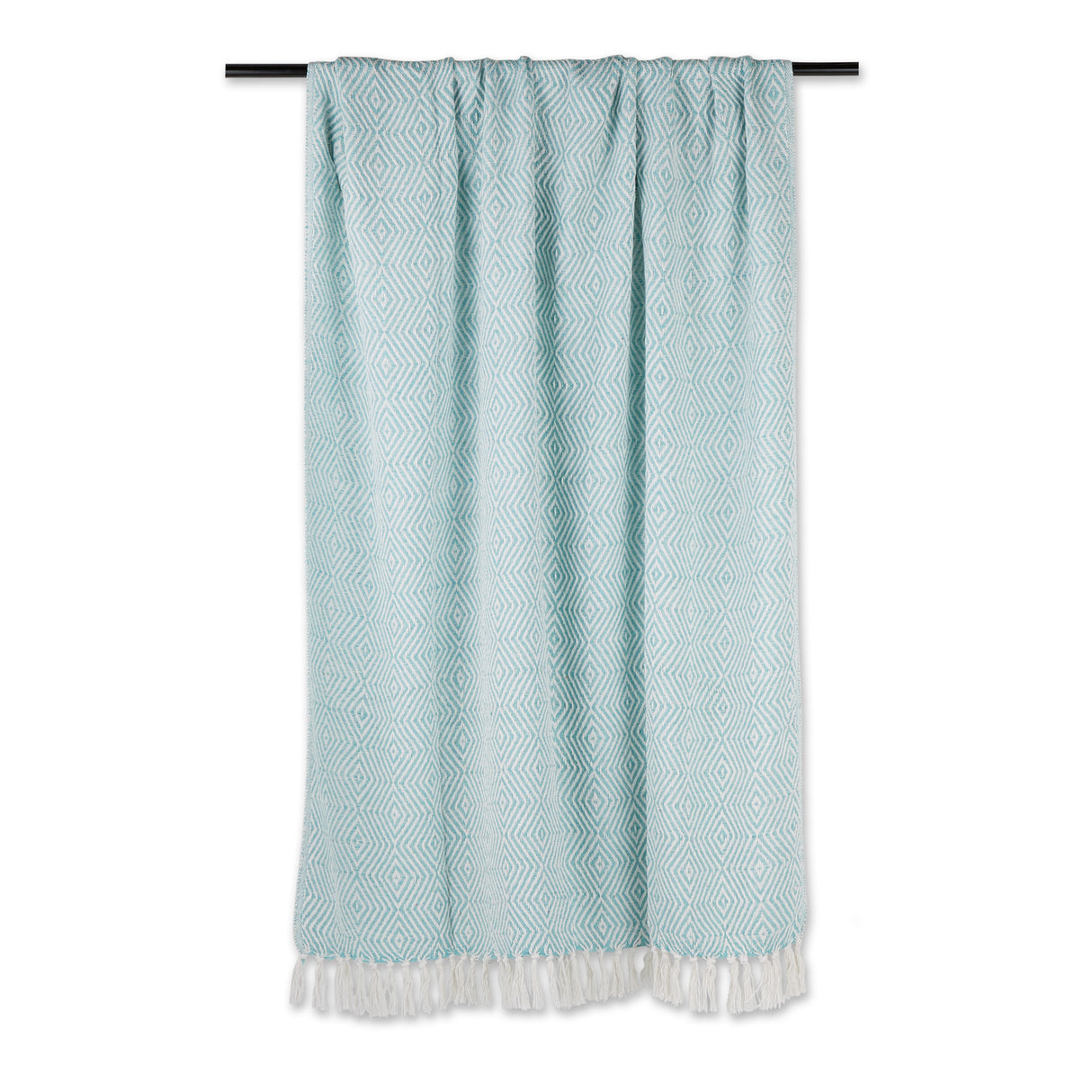 DII X-Diamond Geometric Throw Blanket, 50x60-Inch, Aqua