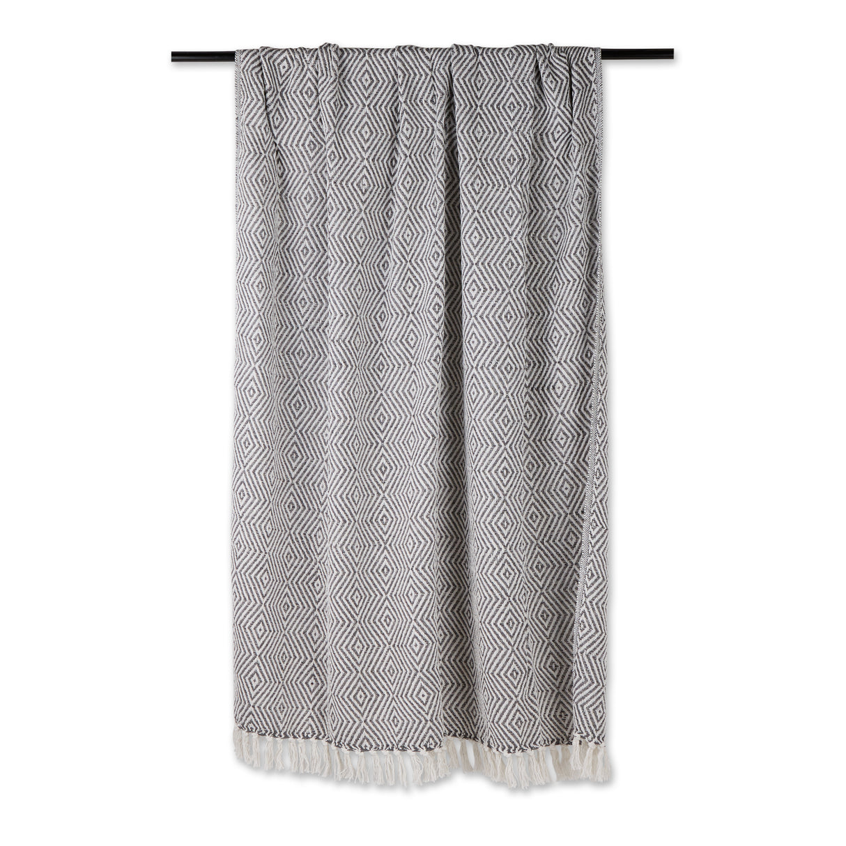 DII X-Diamond Geometric Throw Blanket, 50x60-Inch, Gray