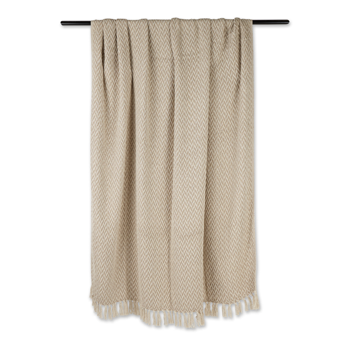 DII Zig-Zag Cotton 50x60-Inch Throw Blanket, Stone
