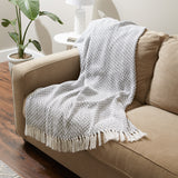 DII Zig-Zag Cotton 50x60-Inch Throw Blanket, Gray