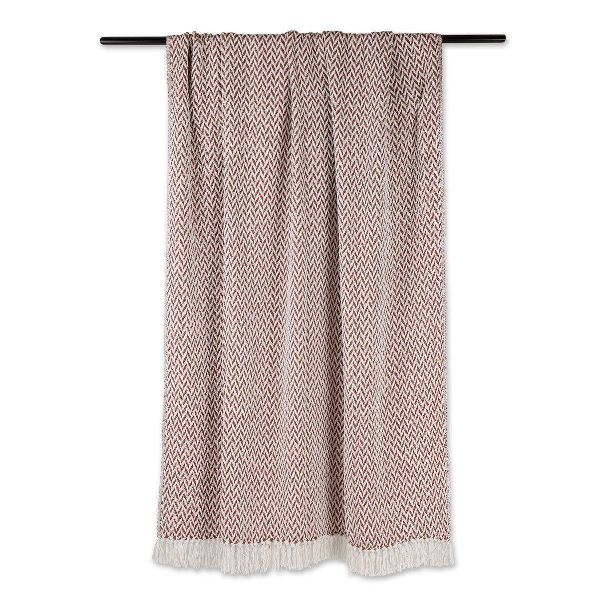 DII Zig-Zag Cotton 50x60-Inch Throw Blanket, Cinnamon