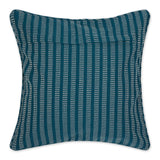 DII Recycled Dobby Stripes Cotton Pillow Cover, 18x18" - Set/2, Teal