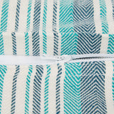 DII Teal Herringbone Stripe Recycled Cotton Pillow Cover 18X18 Set/2
