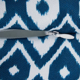 DII Outdoor Pillow Covers, 18x18", Set/2, Blue Ikat
