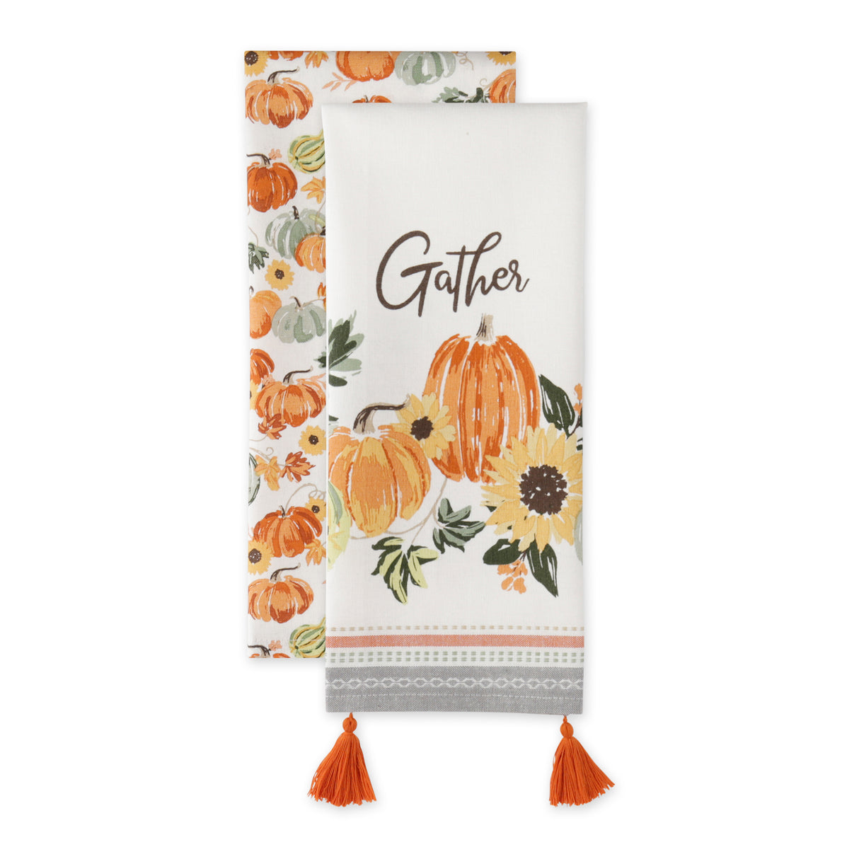 DII Asst Gather Fall Squash Printed Dishtowel Set/2