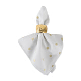 DII Metallic White/Gold Polka Dot Napkin Set/4