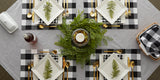 DII Reversible Buffalo Check/Gingham Placemat Set 4 Piece, Black/White