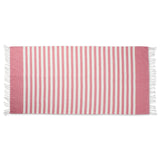 DII Stripe Fouta Towel Twisted Fringe, Coral