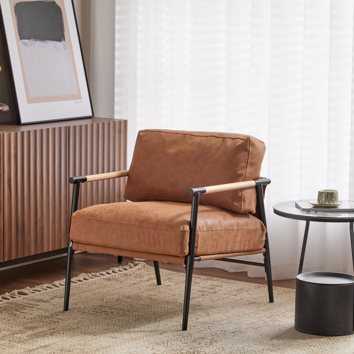 Portwyn Modern Accent Chair with Plush Cushions