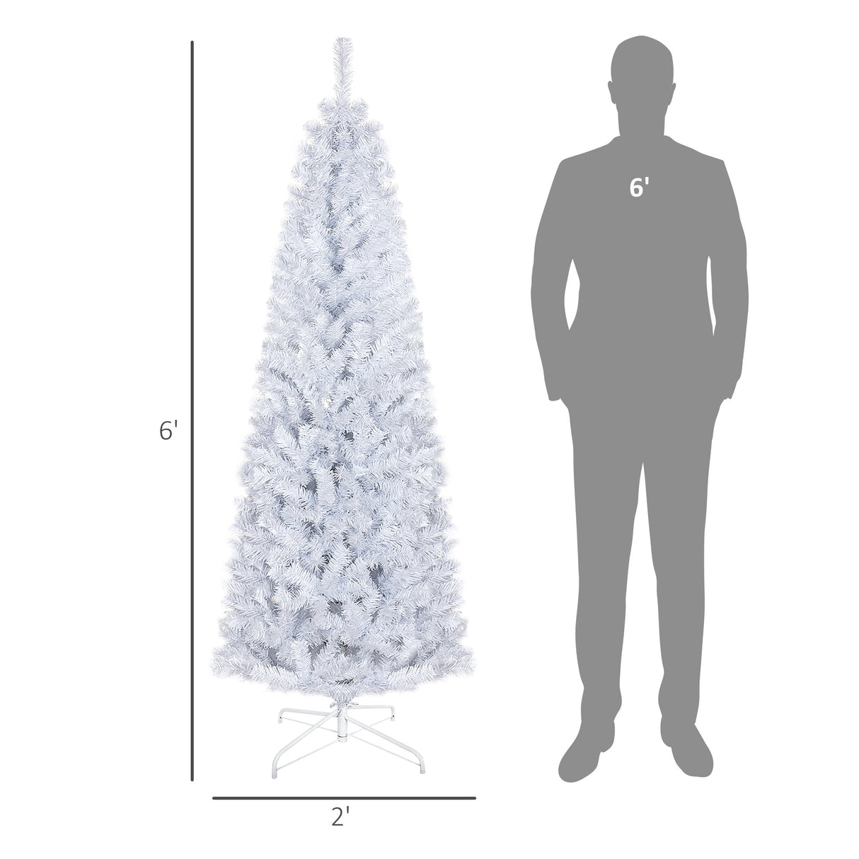 HOMCOM 6ft Pencil Christmas Tree