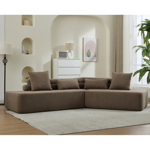 Minimalist Cloud Sectional Couch 4-Seater Brown