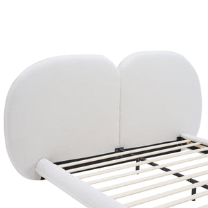 Extra Thick Upholstered Platform Bed Frame with Luxury Split Headboard