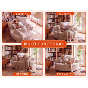 55" Oversized Round Swivel Chair