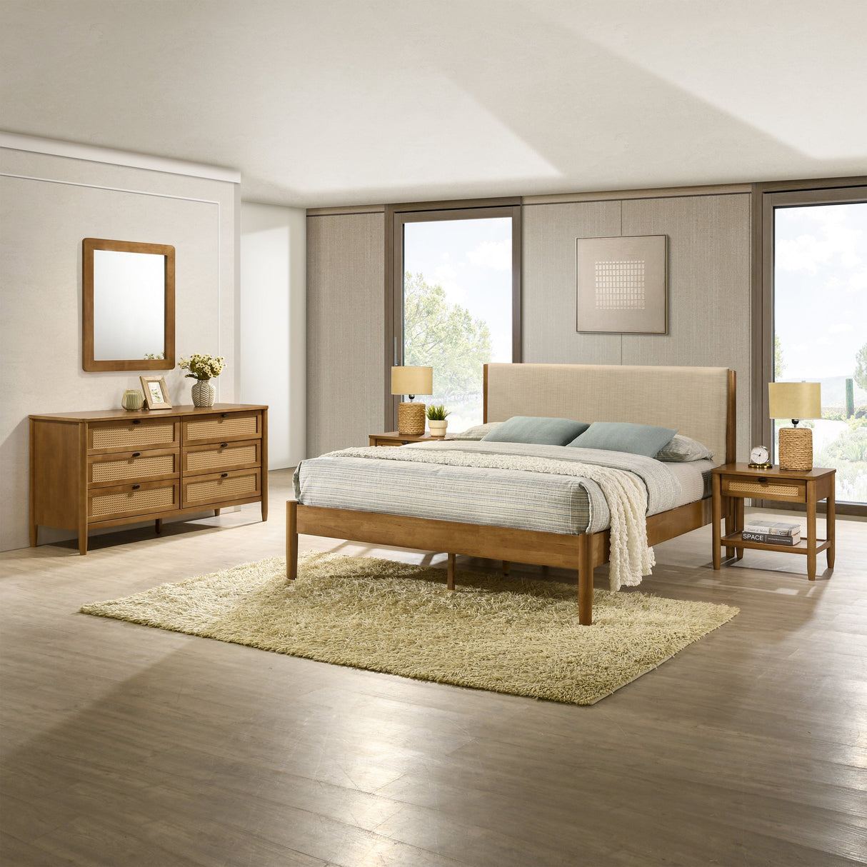 Vichy 5-Piece Rubberwood Queen Bedroom Set