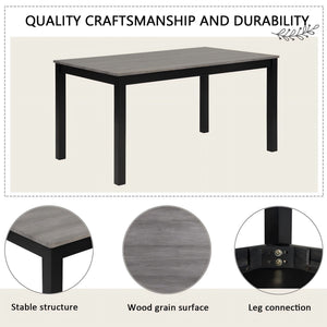 Modern Dining Table Set With Upholstered Chairs For Dining Room