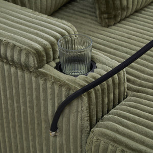 Modern Chaise Sofa With Adjustable Backrest, Cup Holders, Phone Holder & Storage Compartments For Living Room