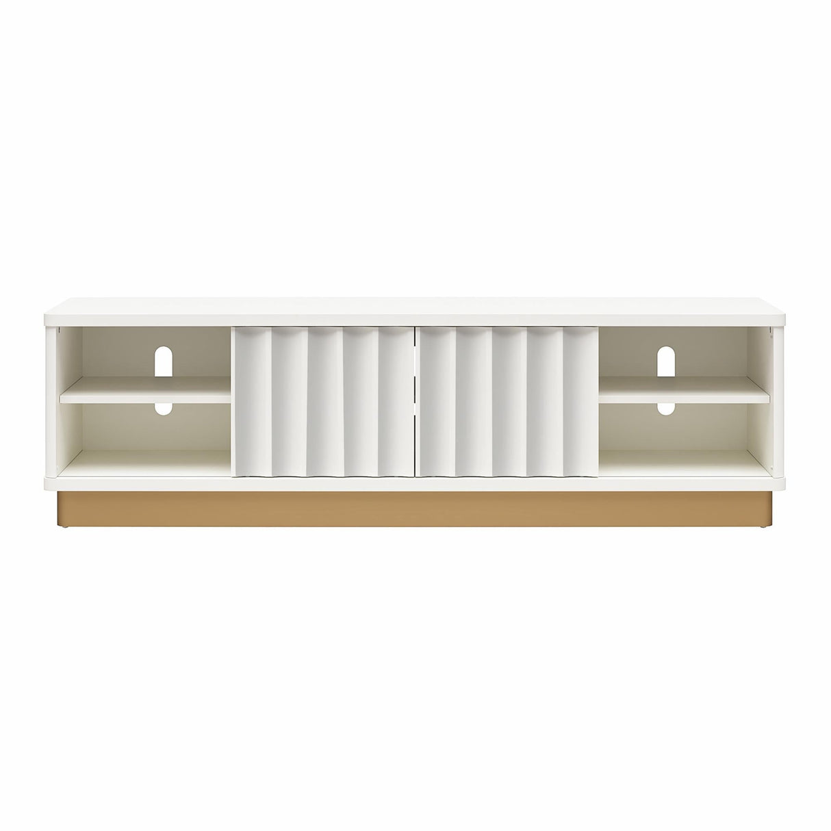 Rene - Scalloped TV Stand For TVs Up To 65" - White