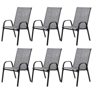6 Piece Patio Chairs With Breathable Textilene Fabric
