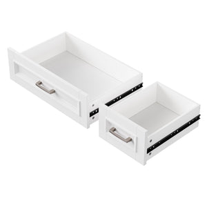 K&K 54-Inch Large Kitchen Island with Rubber Wood Drop Leaf