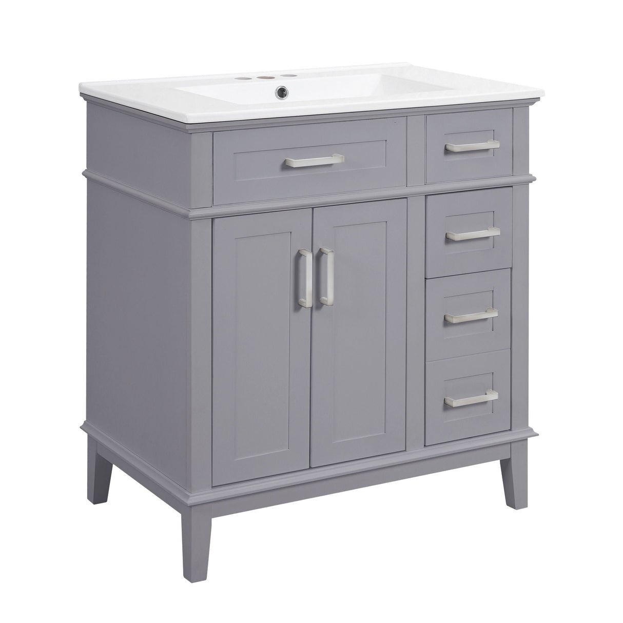 Modern Bathroom Vanity With Sink, Storage Cabinet, Soft Close Doors, Deep & Standard Drawers