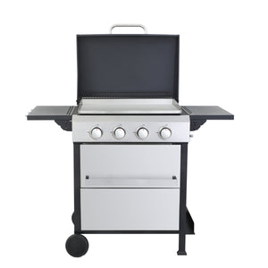 4-Burner Propane Gas BBQ Grill with Stainless Steel Plancha