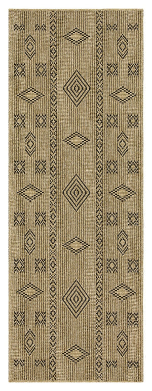 Earth - 5'3" X 7'3" Indoor, Outdoor Area Rug Polypropylene - Jute / Black