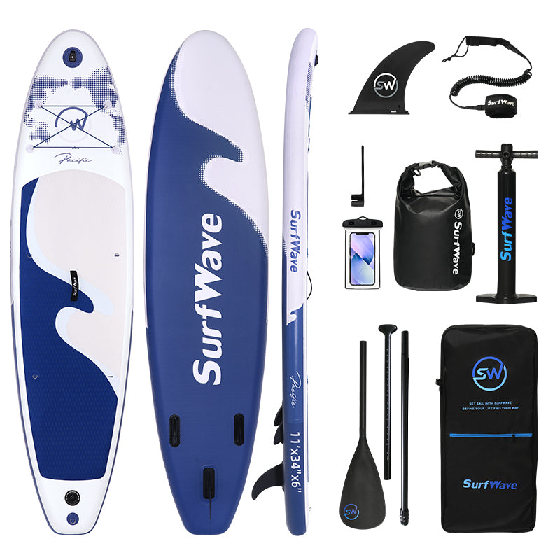 10.5' Blue Gray Inflatable Paddle Board – All-Purpose Travel SUP