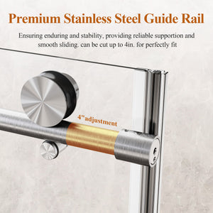Frameless Sliding Shower Door in Brushed Nickel