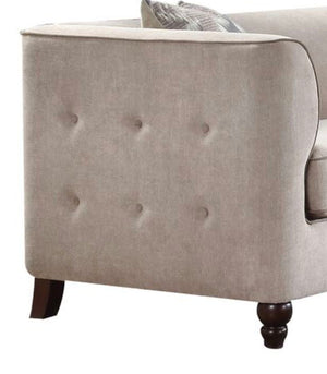 Cyndi Velvet Sofa With 2 Pillows - Tan