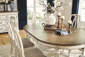 Realyn - Oval Dining Room Extension Table - Chipped White