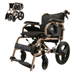 Lightweight Foldable Transport Wheelchair for Adults