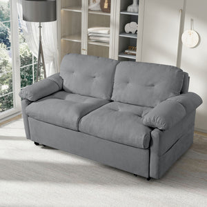 Convertible Pull Out Sofa Bed Queen Size, 3 In 1 With Side Storage