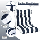 2-Piece High Back Chair Cushion Set, Navy Blue/White