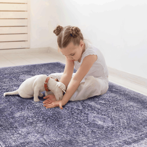 MAVAL Anthracite Washable Rug 3x5 Area Rug
