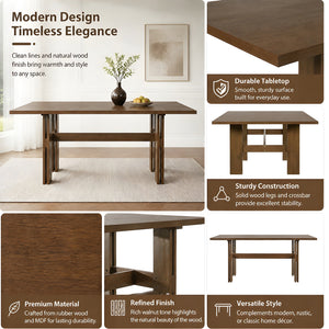 Modern Wooden Dining Table for 4 to 6 People