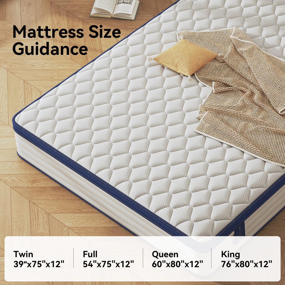 Gel memory foam mattress, double bed, roll pack boxed