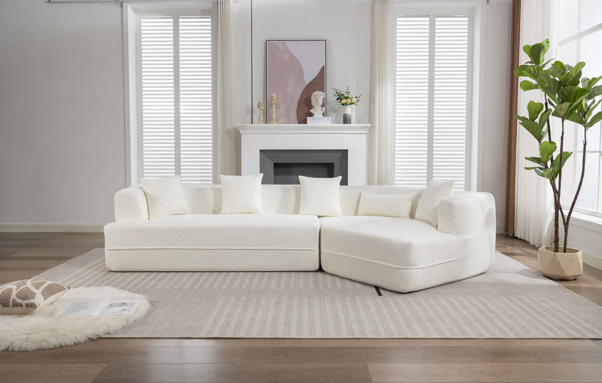 Modular Sofa Modern Minimalist Style Creamy-White