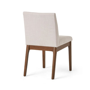 Dining Chairs With Upholstered Seat And Backrest (Set of 2) - Light Beige / Walnut