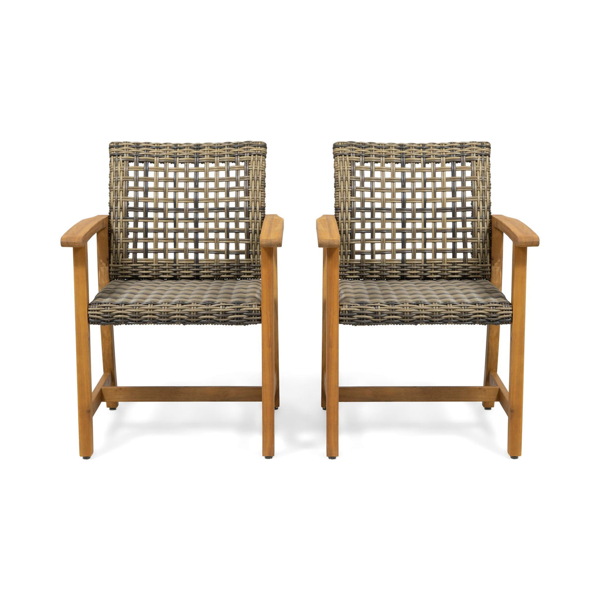 Outdoor Dining Chair Acacia Wood Frame (Set of 2)