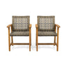 Outdoor Dining Chair Acacia Wood Frame (Set of 2)