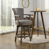 Williams-27in-Swivel-Counter-Height-Bar-Stool,-Heathered-Grey-Linen-Bar-Stools