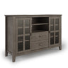 Handcrafted Tall TV Media Stand with Glass Doors and Storage - Multiple Colors
