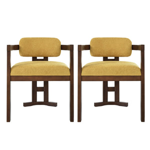 Stylish Indoor Upholstered Wood Dining Chair Set of 2